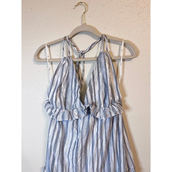 Lulus Vacay Babe Grey Striped Halter Maxi Dress Size S - Picture 8 of 12